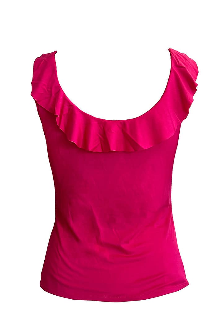 Fotografía de un top de color fucsia.